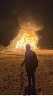 Arizona Flying Circus - night - Christmas trees on fire - Adam