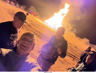 Arizona Flying Circus - night - Christmas trees on fire - Adam - Tyler - Mo