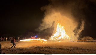 Arizona Flying Circus - night - Christmas trees on fire - Adam