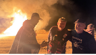 Arizona Flying Circus - night - Christmas trees on fire - helper - Mo - Adam