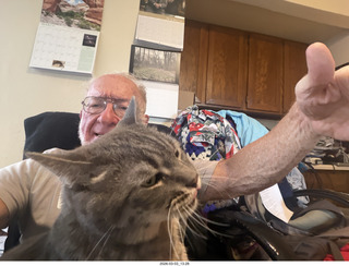 Arizona Flying Circus - night - Christmas trees on fire - helper - Mo - Adam