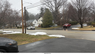 AirBnB house - snowy, gray street