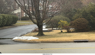 AirBnB house - gray, snowy street