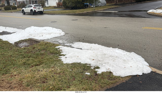 AirBnB house - gray, snowy street