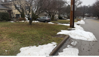 AirBnB house - gray, snowy street
