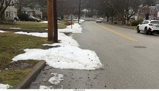 AirBnB house - gray, snowy street