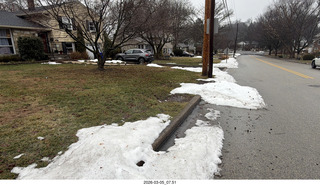 AirBnB house - gray, snowy street