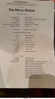 Philadelphia - Academy of Music - Philadelphia Ballet - The Merry Widow - program