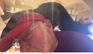 Adam and my cat Pickle on my shoulder