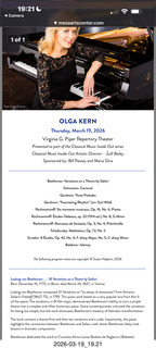 Mesa Arts Center - Classical Music Inside Out (CMIO) - Olga Kern - program