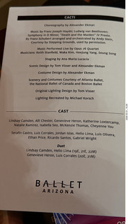Phoenix Orpheum Theater - Ballet Arizona - Cacti and Other Works - program