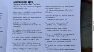 Phoenix Trinity Episcopal Cathedral - Phoenix Chorale and Floriani - Chant and Polyphony - program - Gregorio Allegri - Miserere