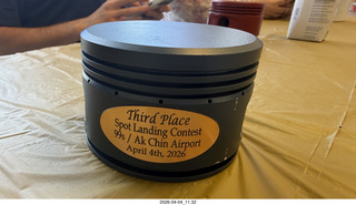 Ak Chin (A39) - Third Place trophy - spot landing contest