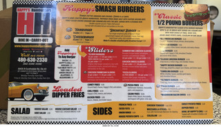 Happy's Smash Burgers menu