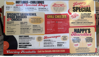 Happy's Smash Burgers menu