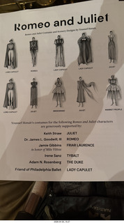 Philadelphia Ballet - Romeo and Juliet program