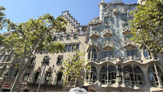 17 a2y. Spain - Barcelona - Casa Amatller designed by Gaudi's rival Josep Puig i Cadafalch, owned by chocolatier Antoni Amatller