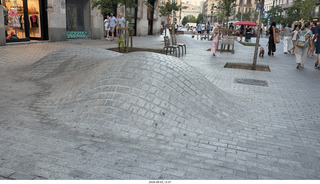 199 a2y. Spain - Barcelona - Born area - hump in sidewalk