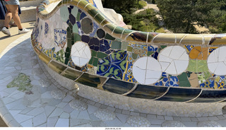 57 a2y. Spain - Barcelona - Park Guell (Gaudi) undulating mosaic tile