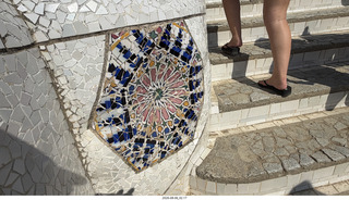 93 a2y. Spain - Barcelona - Park Guell (Gaudi) - mosaic tile