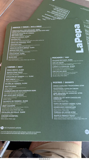 220 a2y. Spain - Barcelona - LaPepa Restaurant menu