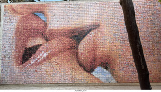 49 a2y. Spain - Barcelona - Born neighborhood - kiss mosaic street art