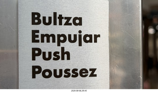 234 a2y. Spain - Bilbao - Guggenheim Museum - door sign