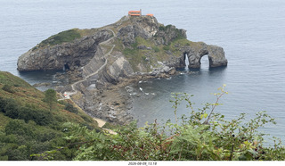 31 a2y. Spain - Bilbao wine tour - seaside viewpoint - building out on a rock
