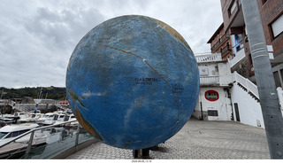 93 a2y. Spain - Bilbao wine tour - Bermeoko Udala - harbor - Magellan globe