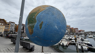 95 a2y. Spain - Bilbao wine tour - Bermeoko Udala - harbor - Magellan globe