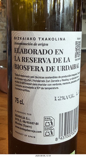 197 a2y. Spain - Bilbao wine tour winery - wine tasting bottle label