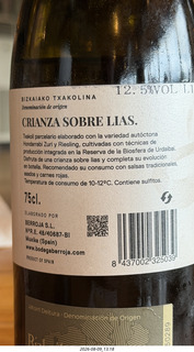 199 a2y. Spain - Bilbao wine tour winery - wine tasting bottle label