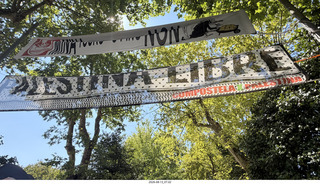 68 a2y. Spain - Santiago de Compostela - walking tour - free Palestine political sign