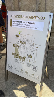 99 a2y. Spain - Santiago de Compostela - walking tour sign