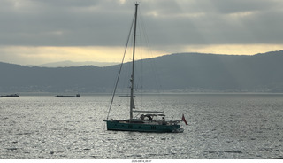 36 a2y. Spain - bus tour of north shore - sailboat
