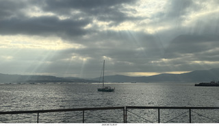 37 a2y. Spain - bus tour of north shore - sailboat