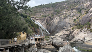 75 a2y. Spain - bus tour of north shore - river ending in waterfall