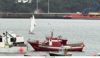 98 a2y. Spain - bus tour of north shore - marina -sailboats