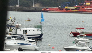 101 a2y. Spain - bus tour of north shore - marina -sailboats