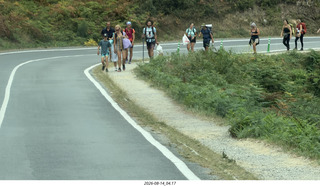 142 a2y. Spain - bus tour of north shore - walkers