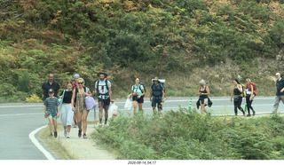 143 a2y. Spain - bus tour of north shore - walkers