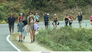 145 a2y. Spain - bus tour of north shore - walkers