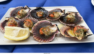 149 a2y. Spain - bus tour of north shore - restaurant - food
