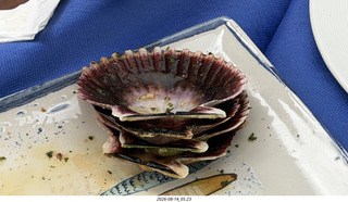 152 a2y. Spain - bus tour of north shore - restaurant - shells