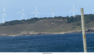 219 a2y. Spain - bus tour of north shore - windmills