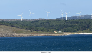 221 a2y. Spain - bus tour of north shore - windmills