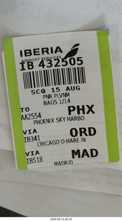 2 a2y. baggage pass for the trip home