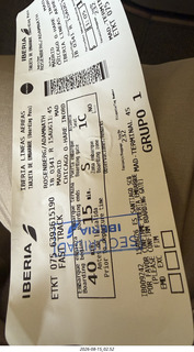 14 a2y. stamped MAD-ORD boarding pass