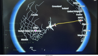 18 a2y. Madrid to Chicago (MAD-ORD)  flight map in progress